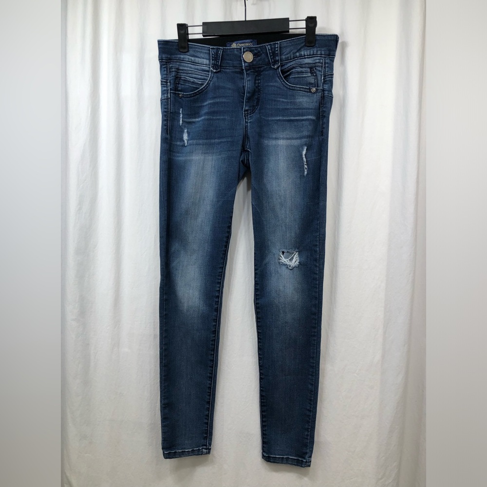 Democracy Absolution Booty Lift Jegging Blue Denim Stretch Distressed Size 4